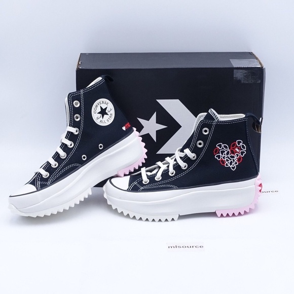 NEW Converse Run Star Hike High Top Platform Sneakers A01598C Black - Picture 1 of 10